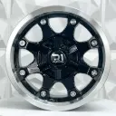 RIN 15X8 5-114.3 R1 SPORT QC838 BLACK MACHINE LIP CHROME RIVETS ET0 CB83