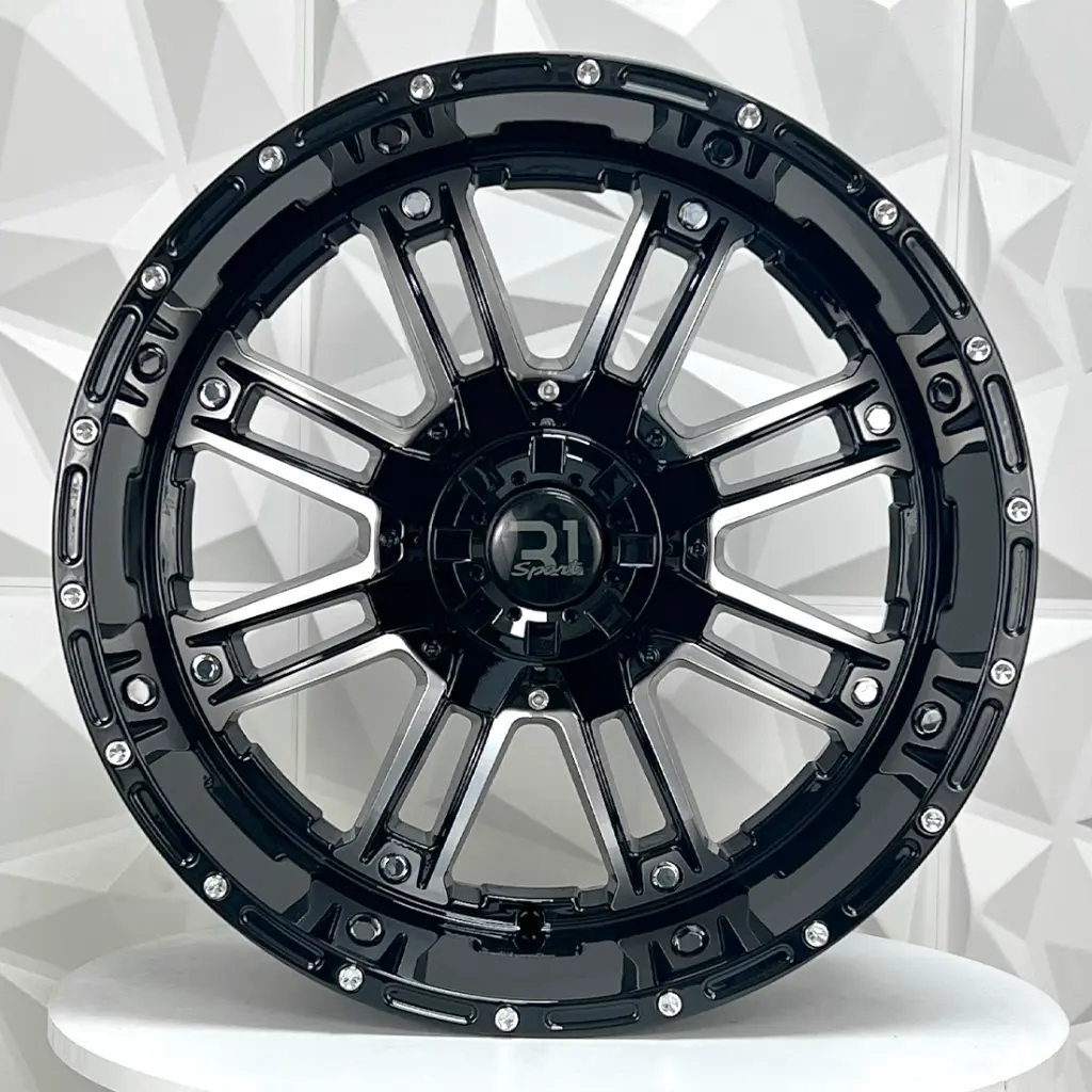 RIN 20X10 5-127/135 R1 SPORT HOSTILE GLOSS BLACK MACHINE+RIVETS ET-24 CB87.1