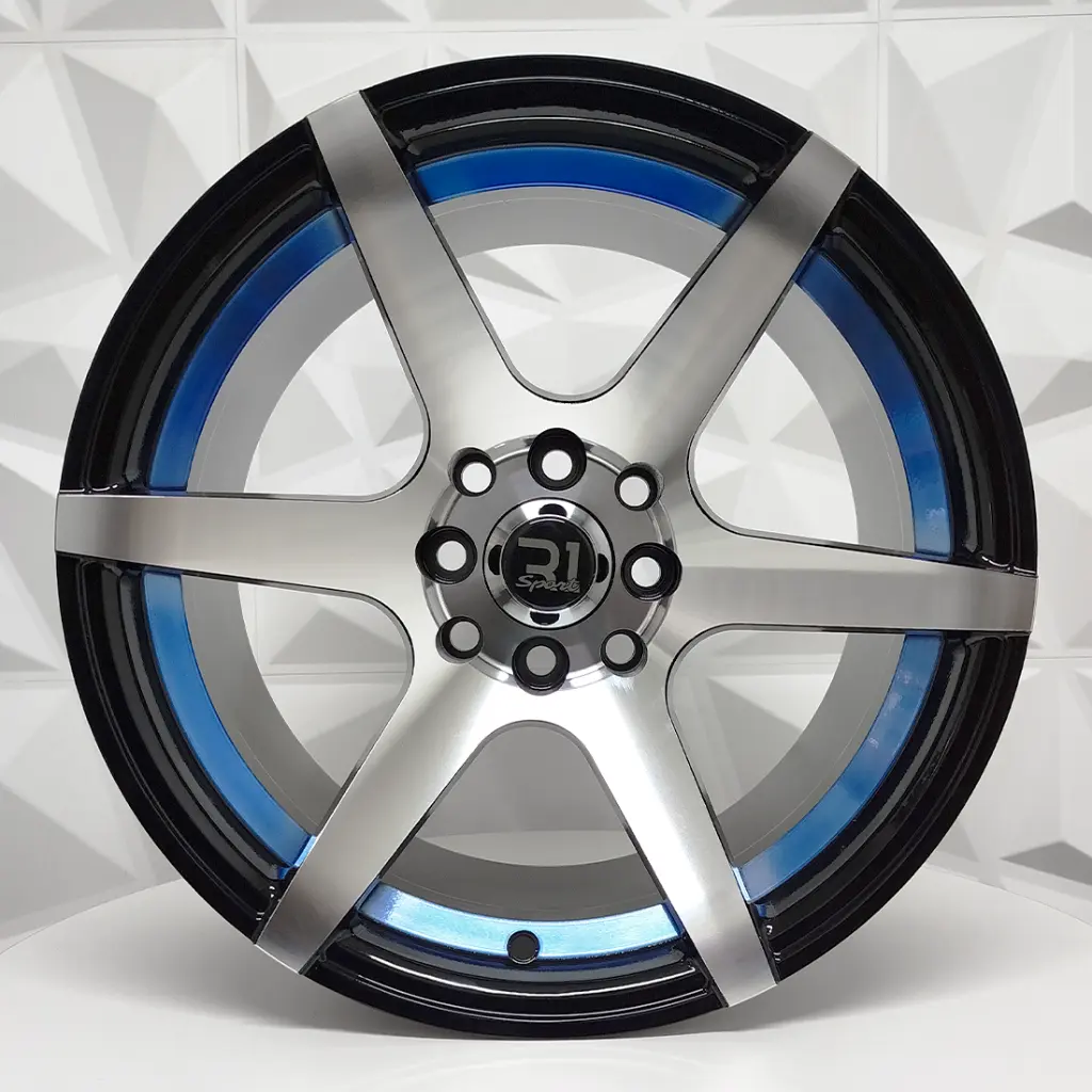 RIN 15X8.25 4-100/114.3 R1 SPORT RGW56092 MACHINE BLACK+BLUE UNDERCUT ET0 CB73.1 