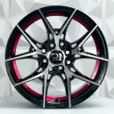 RIN 17X7.5 5-100 R1 SPORT 1022 BLACK MACHINE FACE RED UNDERCUT ET40 CB67.1