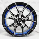 RIN 17X7.5 5-100 R1 SPORT 1022 BLACK MACHINE FACE BLUE UNDERCUT ET40 CB67.1