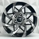 RIN 16X8 6-114.3 R1 SPORT 1074 BLACK MACHINE FACE MACHINE LIP ET-15 CB83