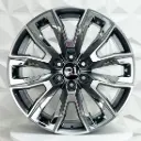 RIN 22X9 6-139.7 R1 SPORT TYH081 GUNMETAL MF INSERT CHROME ET28 CB87.1