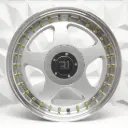 RIN 15X7 4-100/4-114.3 R1 SPORT XJ126 SILVER MF MI+GOLD RIVETS ET35 CB73.1