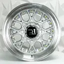 RIN 15X7.5 4-100/114.3 R1 SPORT 811 BB FACE SILVER MI GOLD RIVETS ET35 CB73.1