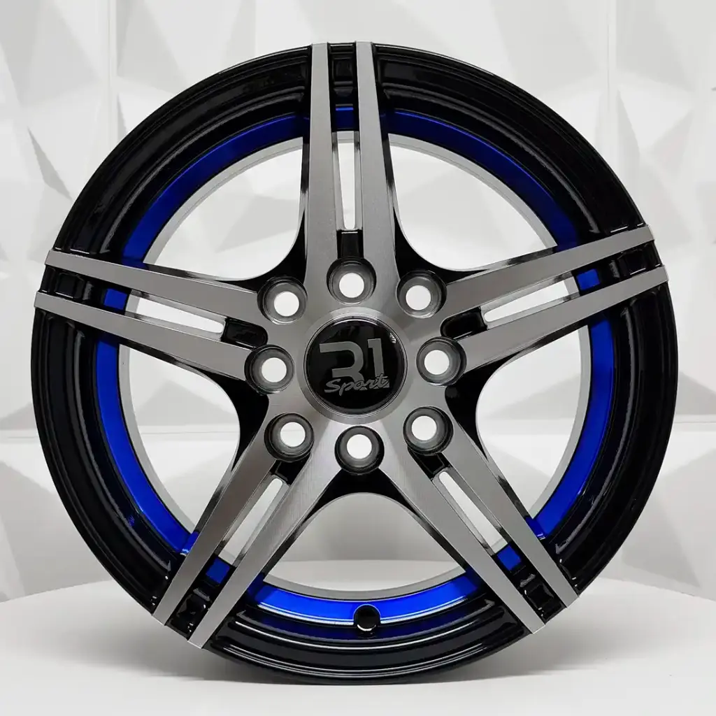 RIN 13X5.5 4-100/114.3 R1 SPORT L2064 BLACK MACHINE FACE BLUE LINE ET25 CB73.1