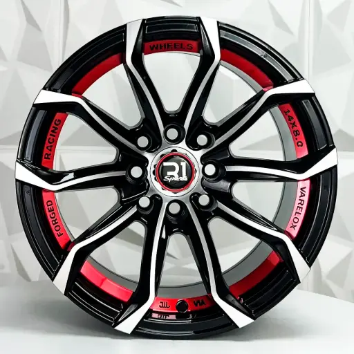 [146622] RIN 14X8 4-100/114.3 R1 SPORT 363 BLACK MACHINE FACE+RED  UNDERCUT ET0 CB73.1 