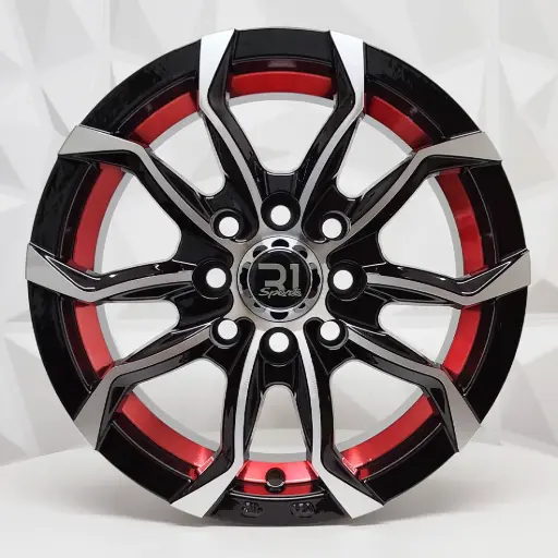[136532] RIN 13X5.5 4-100/114.3 R1 SPORT 363B BLACK MACHINE FACE RED UNDER CUT ET25 CB73.1 